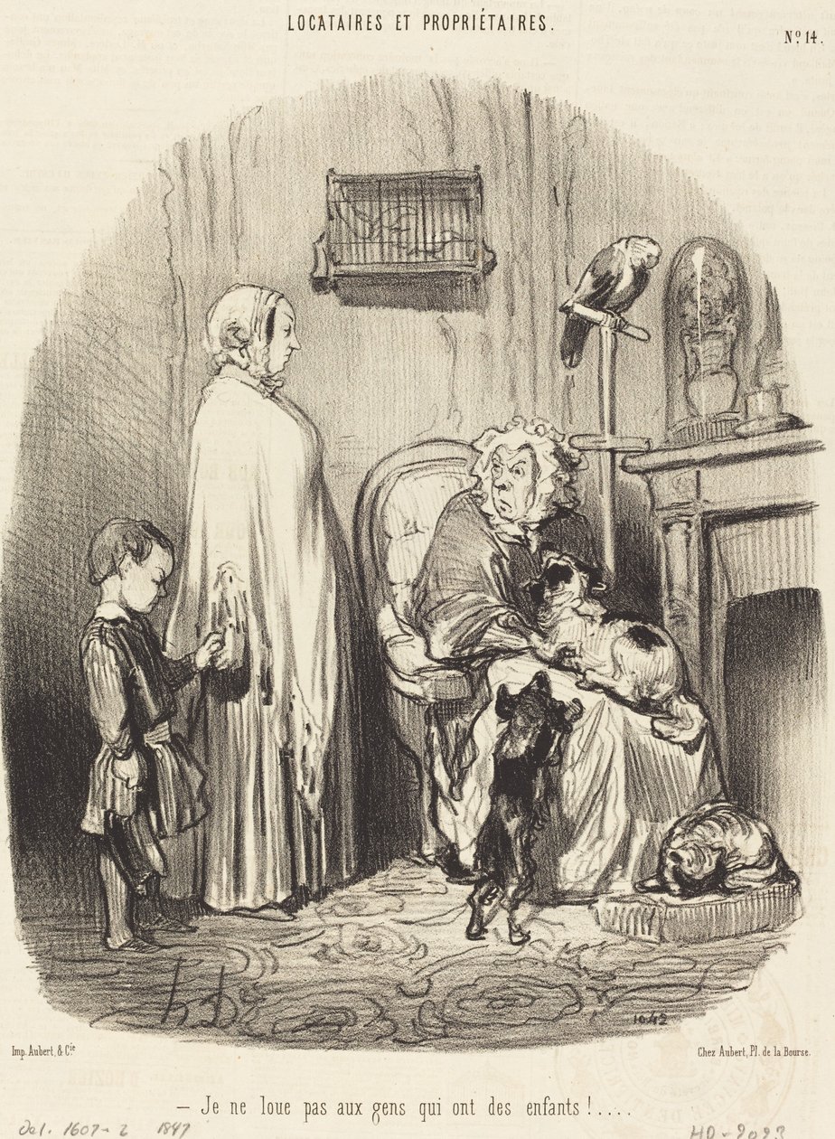Je ne loue pas aux gens qui ont des enfants! - Honoré Daumier