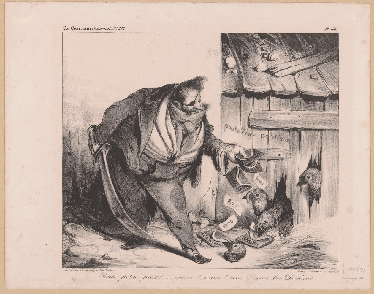 Caricature du roi Louis-Philippe Ier de France en bandit - Honoré Daumier