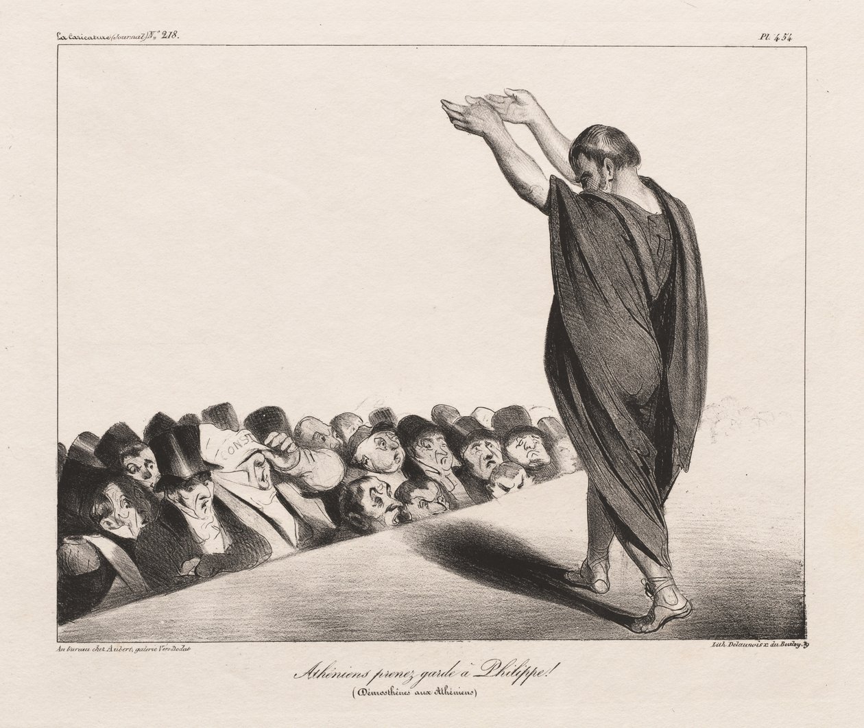 La Caricature, Pl. 454, Athéniens, méfiez-vous de Philippe ! - Honoré Daumier