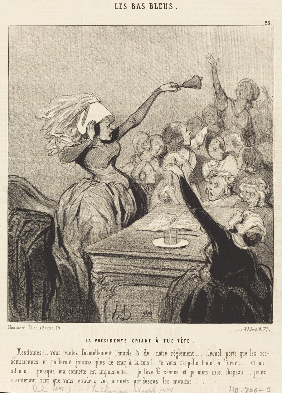 La Présidente criant à tue-tête: Mesdames!... - Honoré Daumier