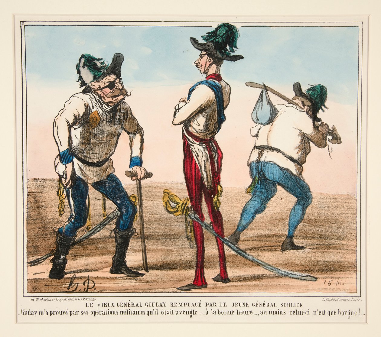 Le Vieux Général Giulay remplacé par le Jeune Général Schlick - Honoré Daumier