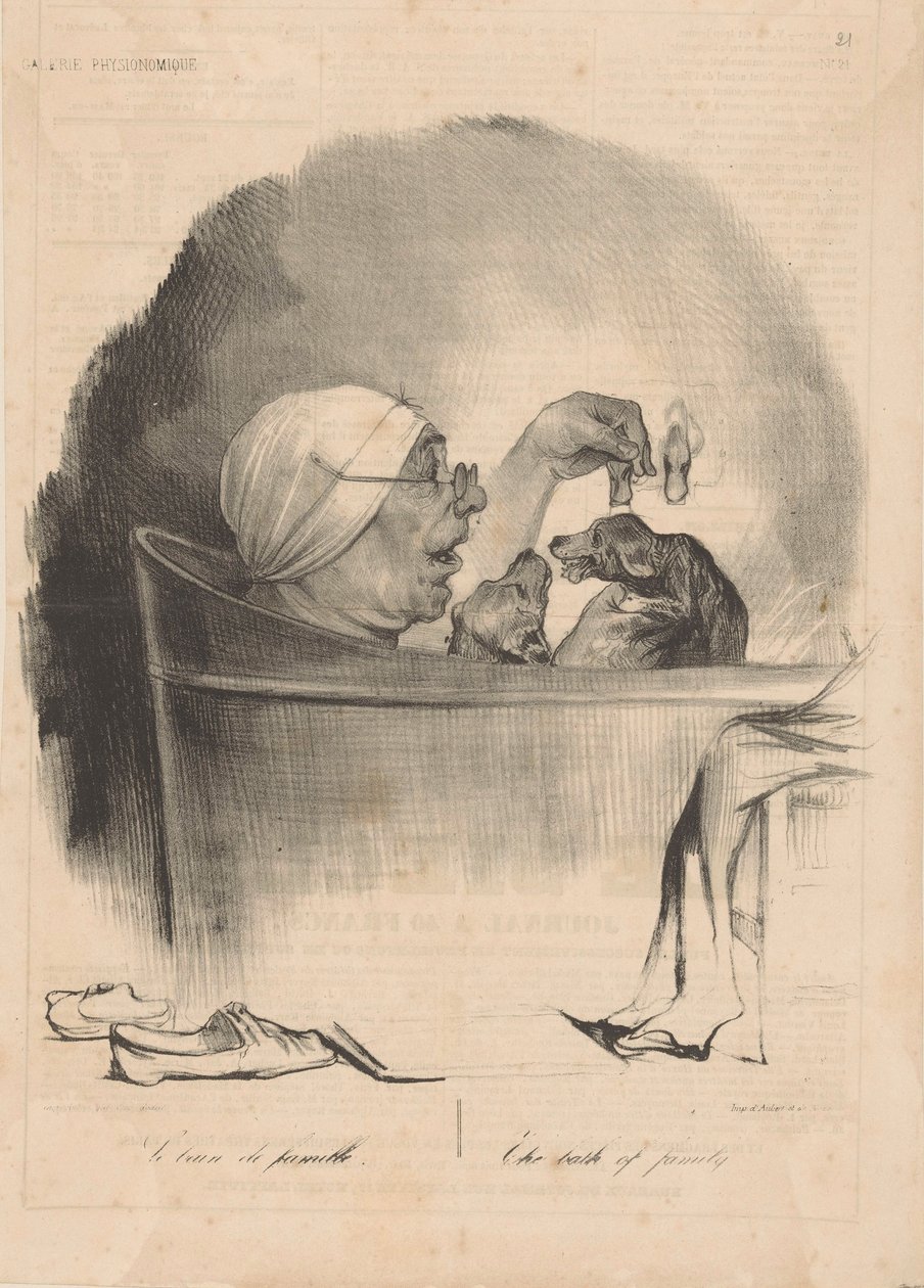 Le bain de famille - Honoré Daumier