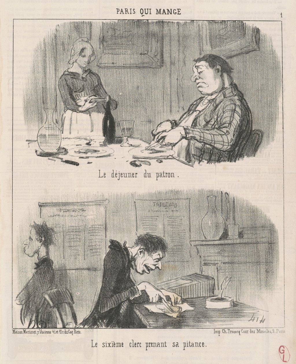 Le déjeuner du patron le sixième clerc... - Honoré Daumier