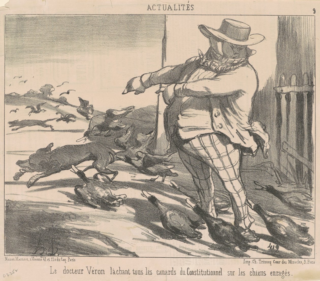 Le docteur Véron lâchant tous les canards... - Honoré Daumier