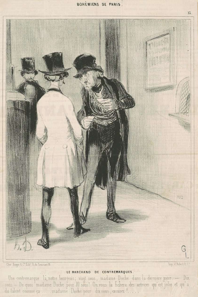 Le marchand de contremarques - Honoré Daumier