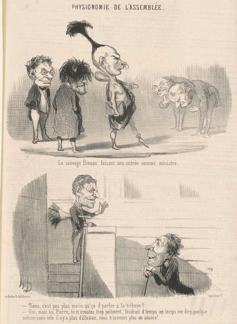 Le sauvage bineau faisant son entrée - Honoré Daumier