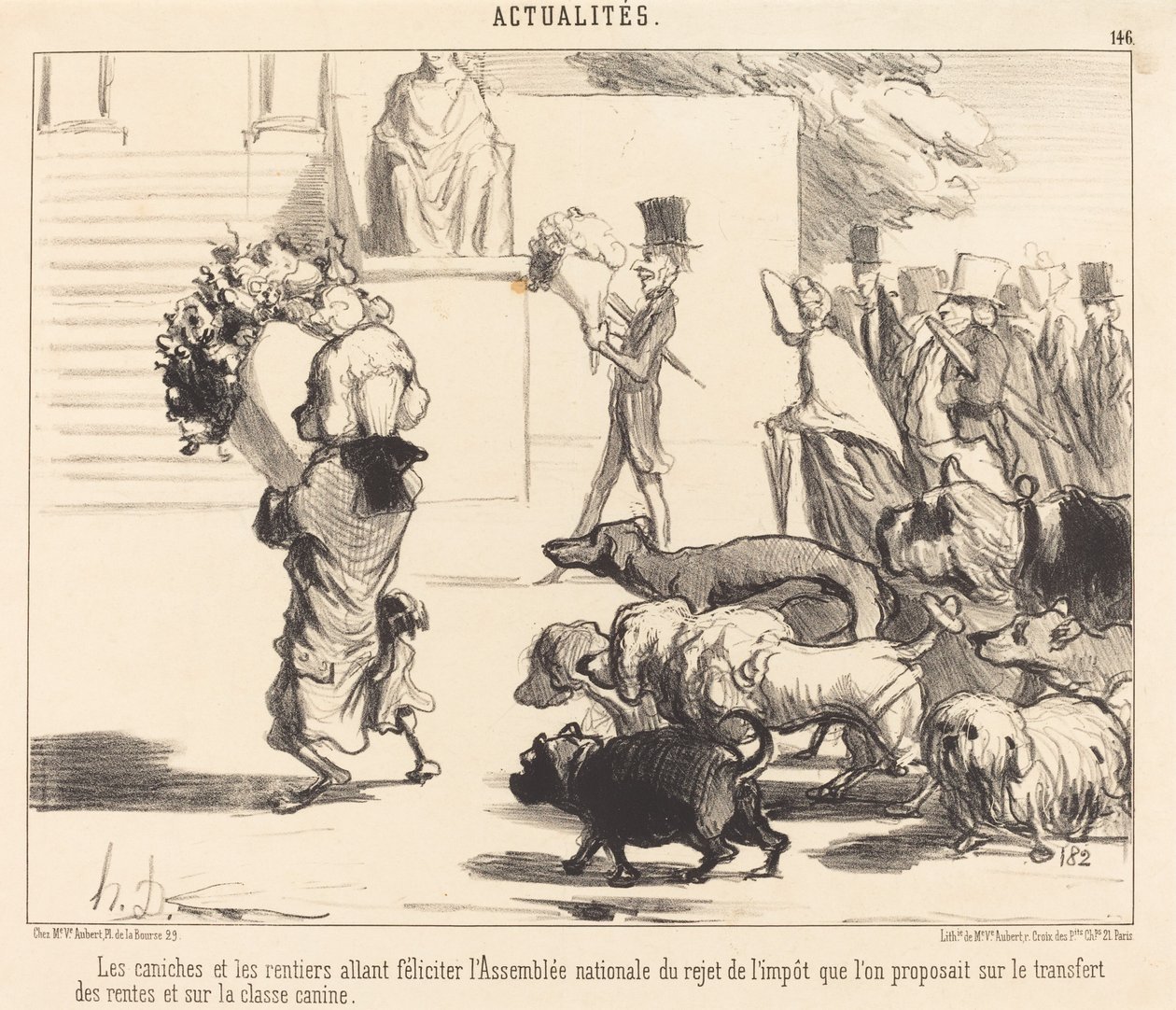 Les Caniches et les rentiers allant féliciter l