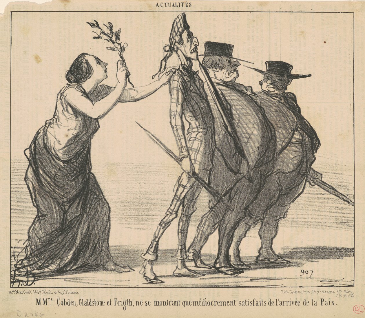 Mmrs. Cobden, Gladsone et Brigth - Honoré Daumier