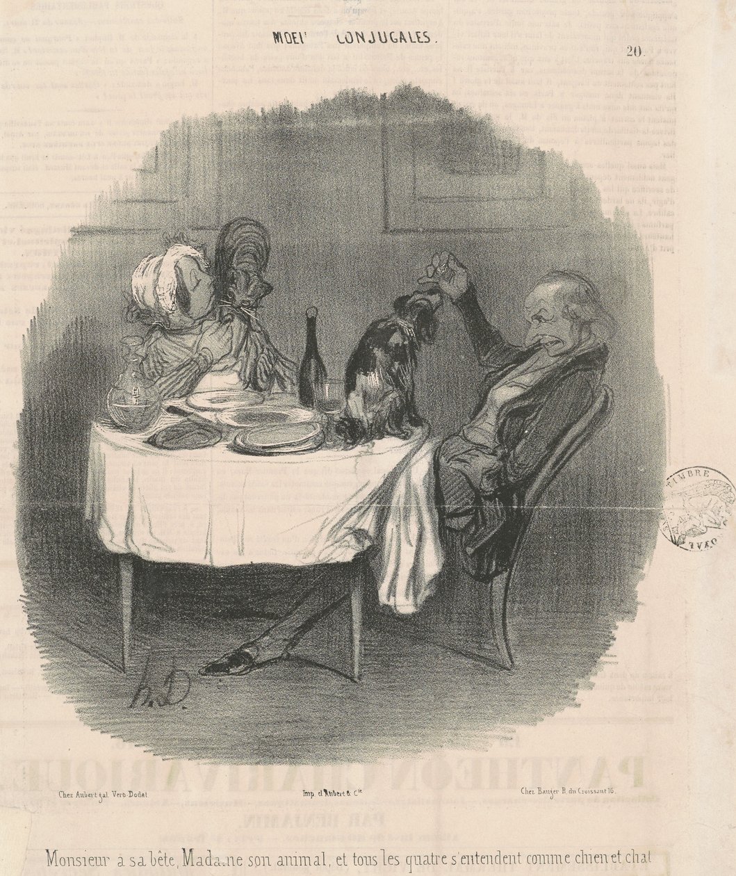 Monsieur a sa bête, Madame son animal - Honoré Daumier