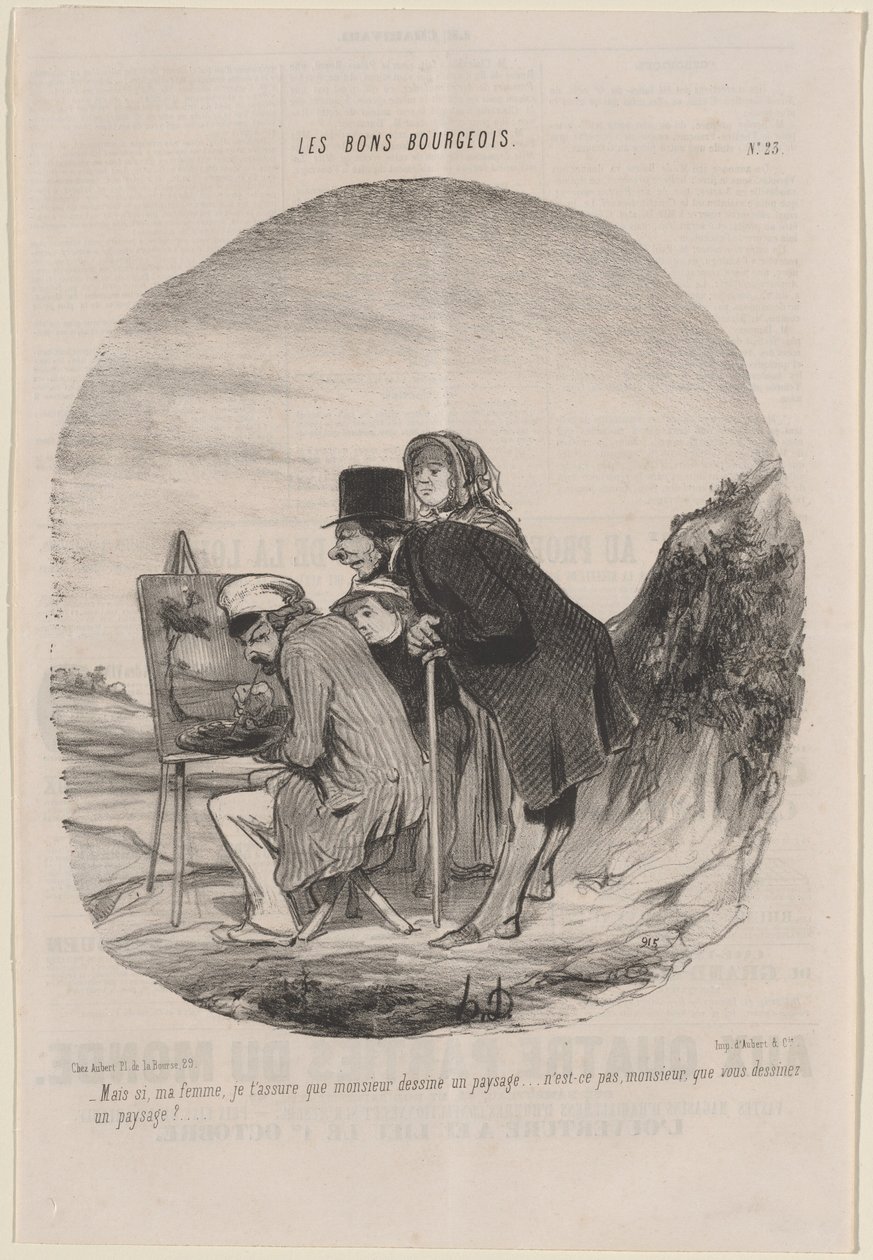 Monsieur dessine un paysage - Honoré Daumier