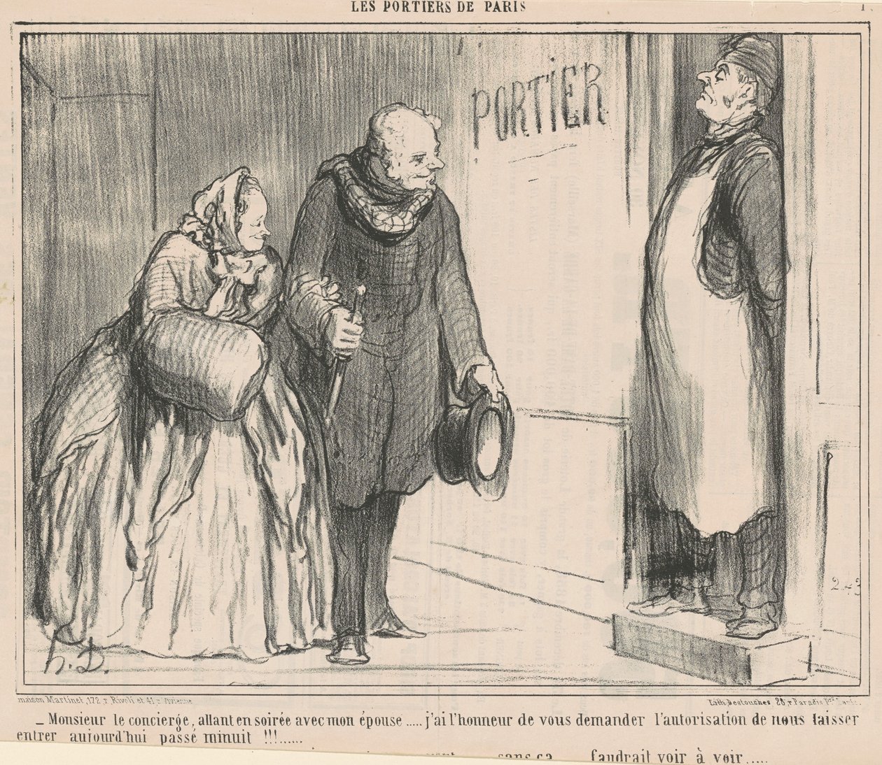 Monsieur le concierge, allant en soirée - Honoré Daumier
