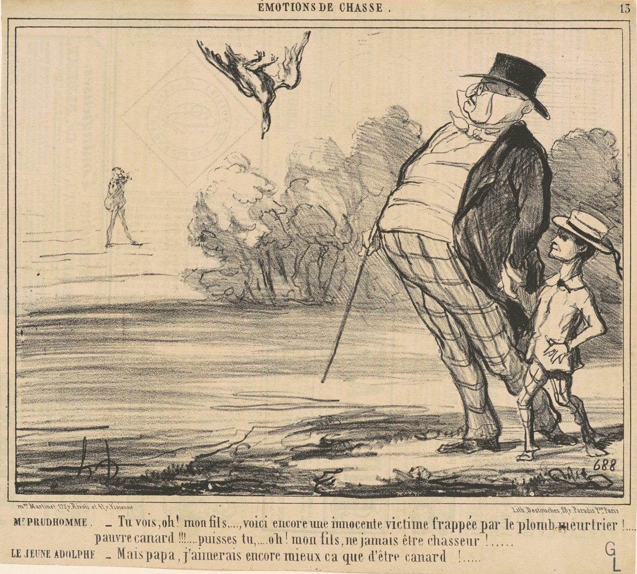 M. Prudhomme. Tu vois, Oh! Mon fils ... - Honoré Daumier