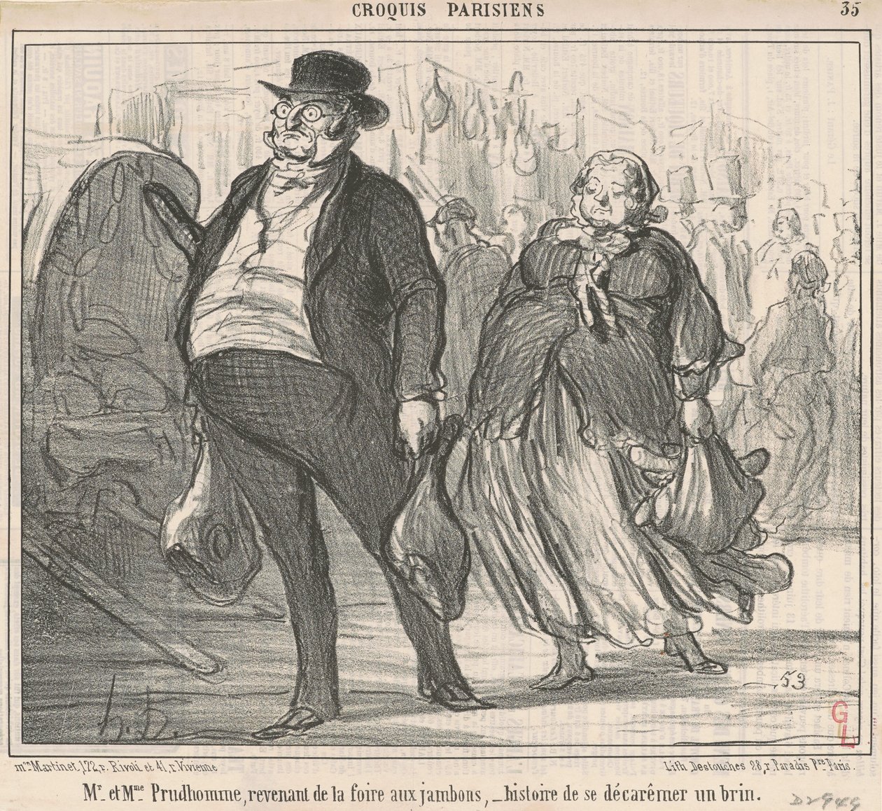 M. et Mme Prudhomme revenant de la foire - Honoré Daumier