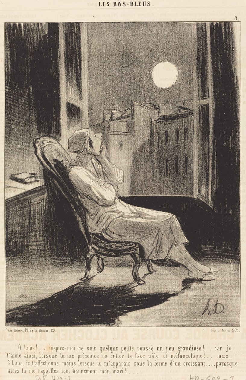 O Lune!... inspire-moi ce soir quelque petite pensée... - Honoré Daumier