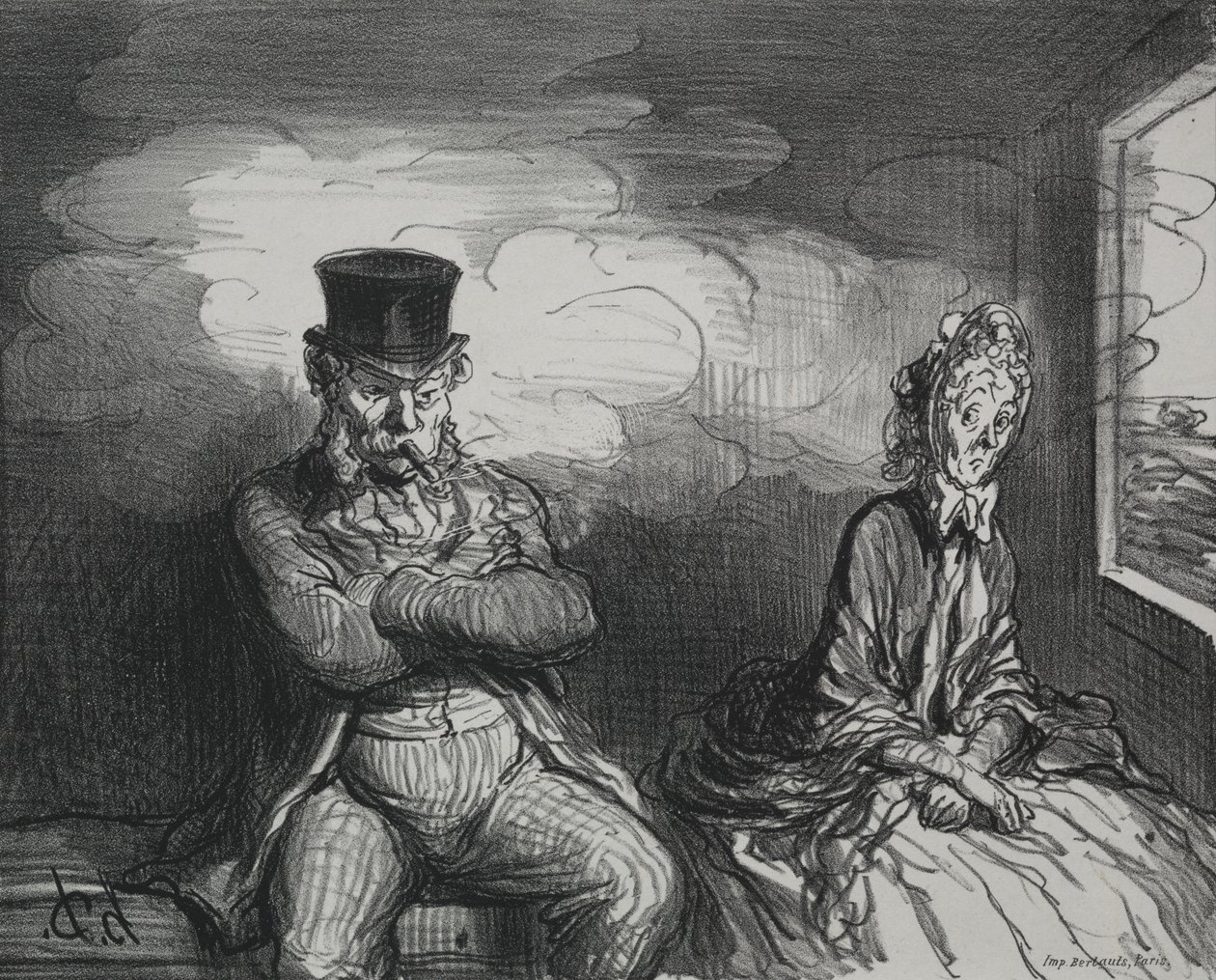 Dans le train : Un agréable compagnon - Honoré Daumier