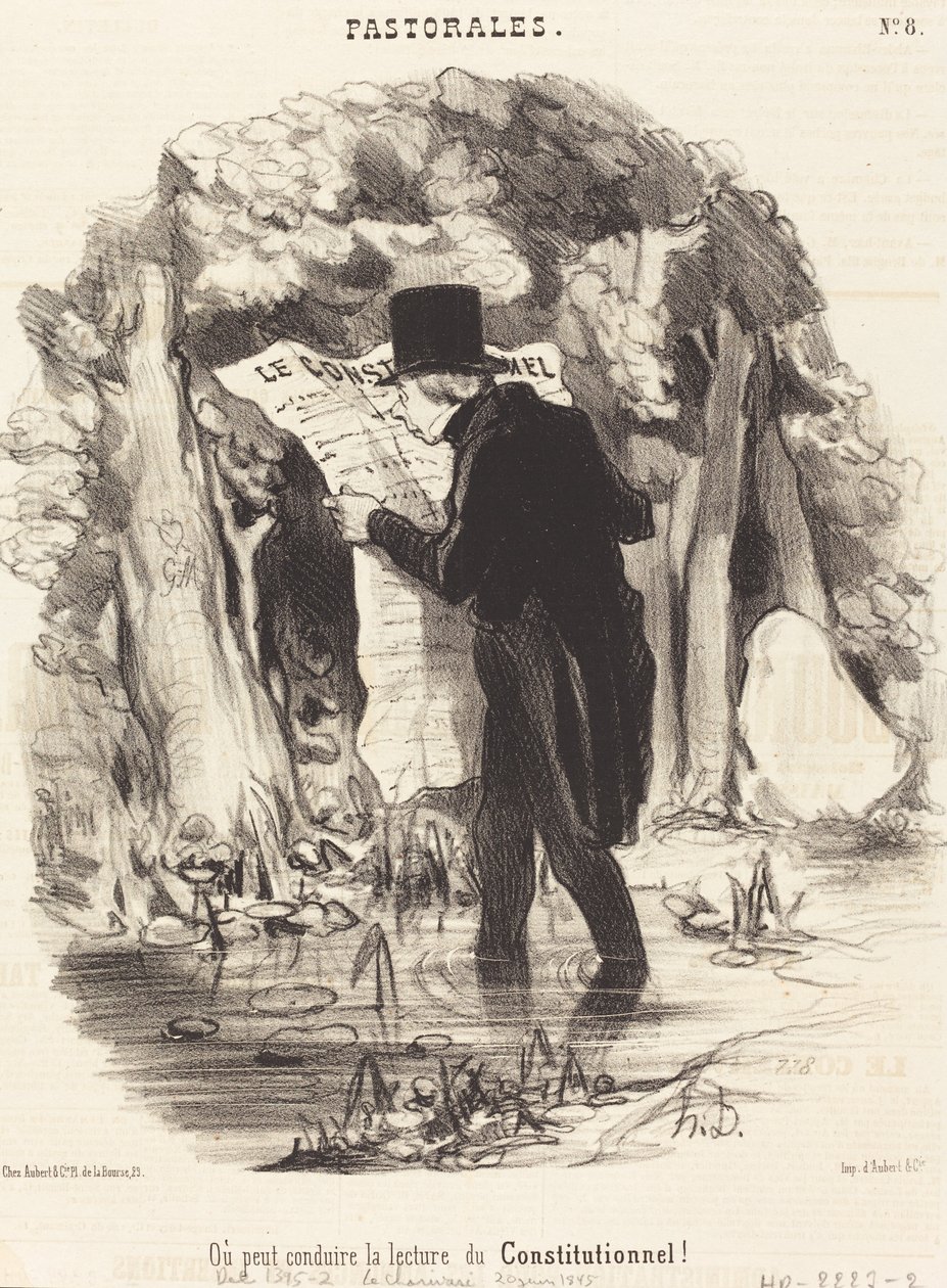 Où peut conduire la lecture du Constitutionnel! - Honoré Daumier