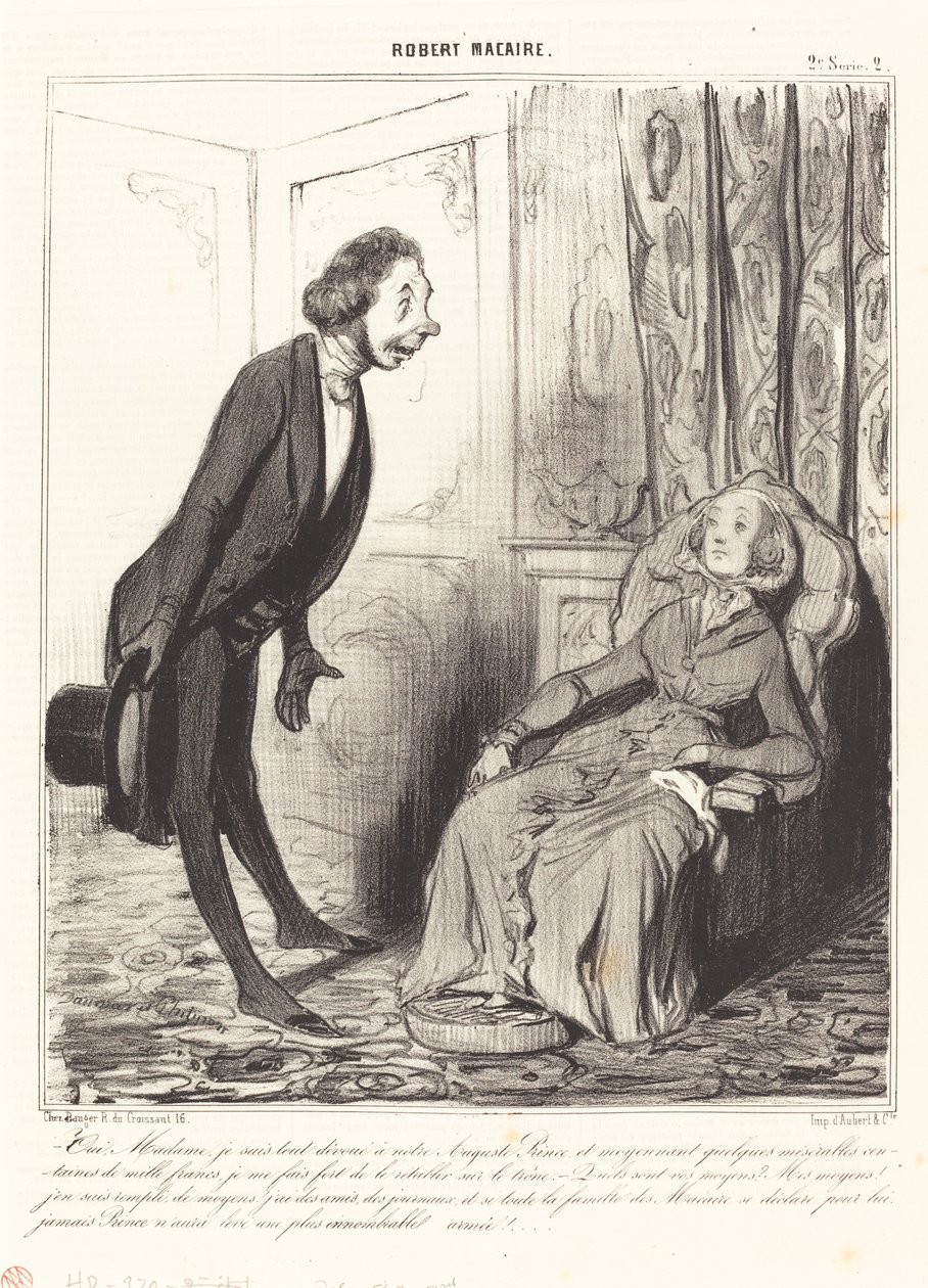 Oui, Madame, je suis tout dévoué à notre... Prince... - Honoré Daumier