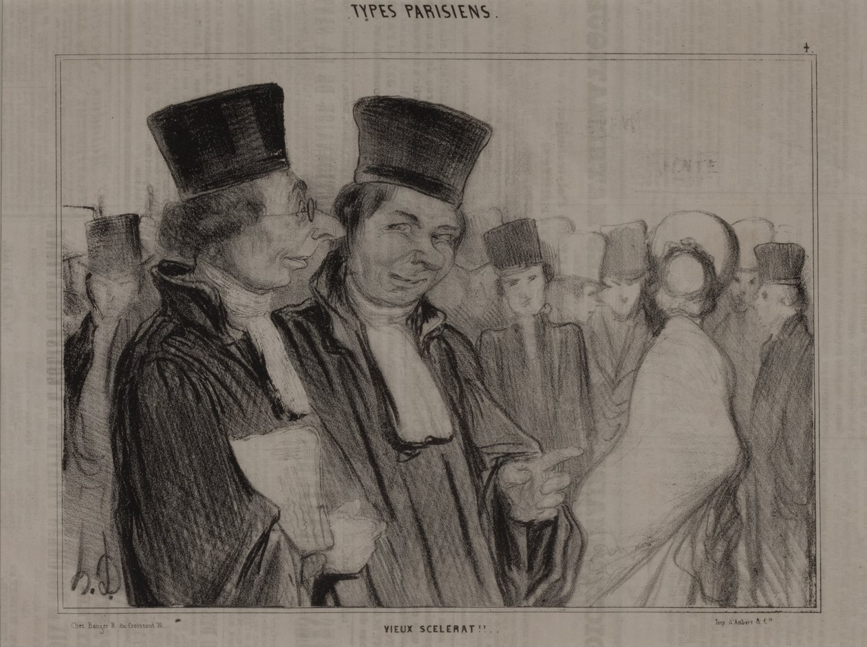 Types parisiens, no. 4 : Vieux scélérat ! - Honoré Daumier