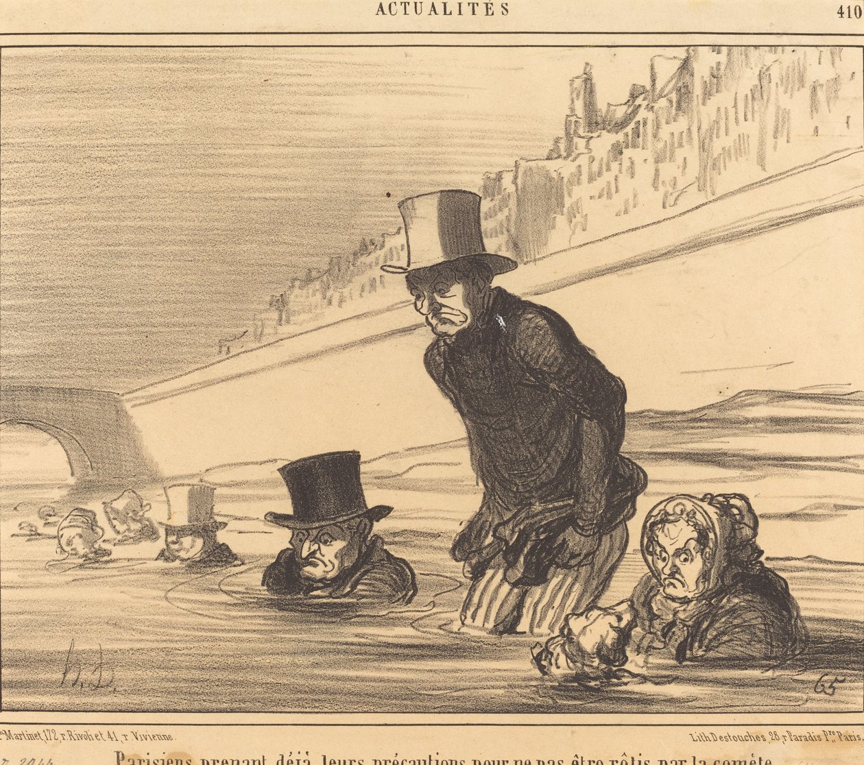 Parisiens prenant leurs précautions - Honoré Daumier