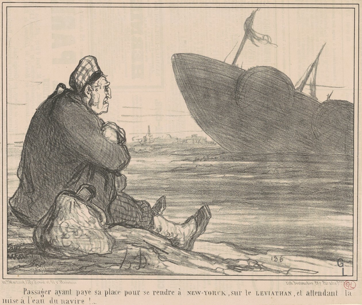 Passager ayant payé ... pour se rendre à New-York - Honoré Daumier