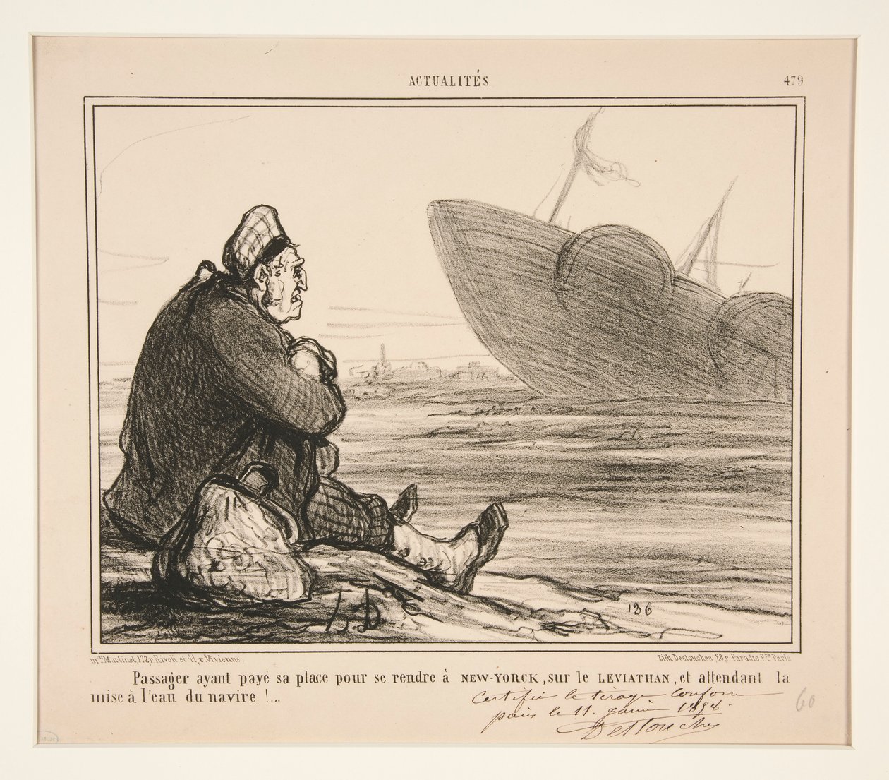 Passager ayant payé sa place pour se rendre à New-York - Honoré Daumier