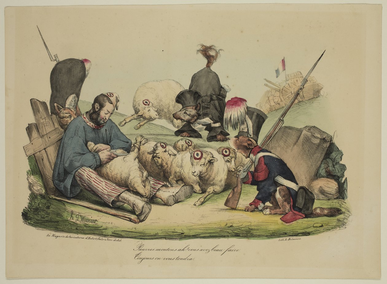 Pauvres moutons Ah! Vous avez beau faire...toujours on vous tondra - Honoré Daumier