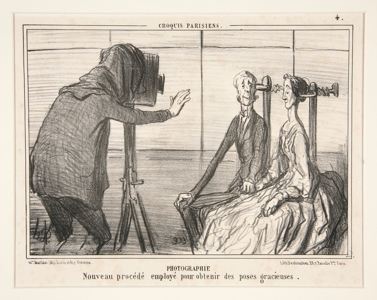 Photographie. Nouveau procédé employé pour obtenir des poses gracieuses, de Croquis Parisiens - Honoré Daumier