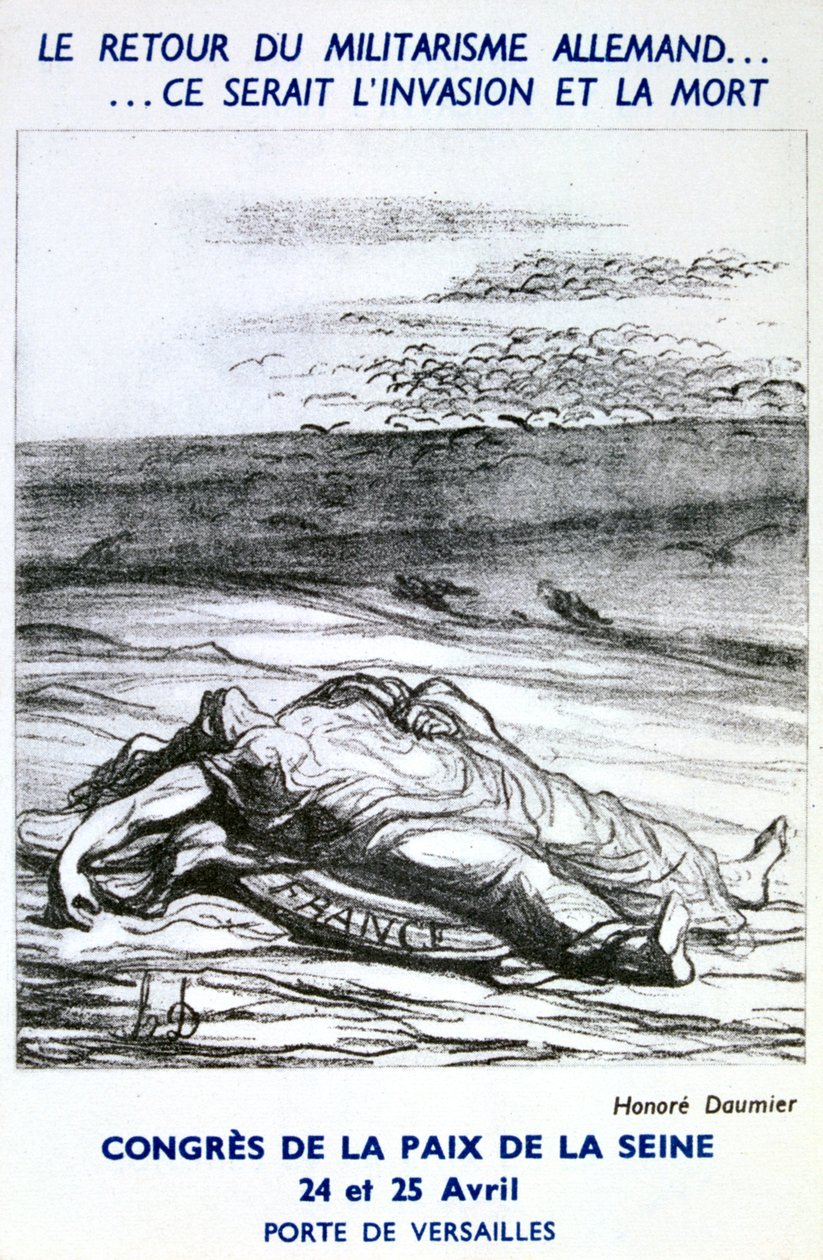 Carte postale publicitaire pour le Congrès de la paix de la Seine, Paris - Honoré Daumier
