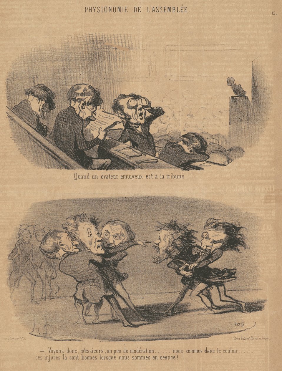 Quand un orateur ennuyeux est à la tribune - Honoré Daumier
