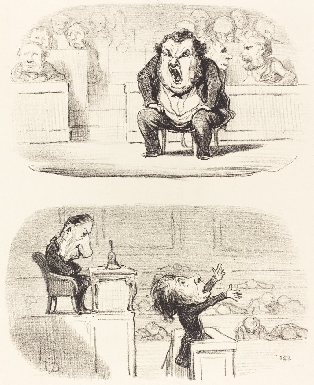 Quand un orateur ennuyeux monte à la tribune - Honoré Daumier