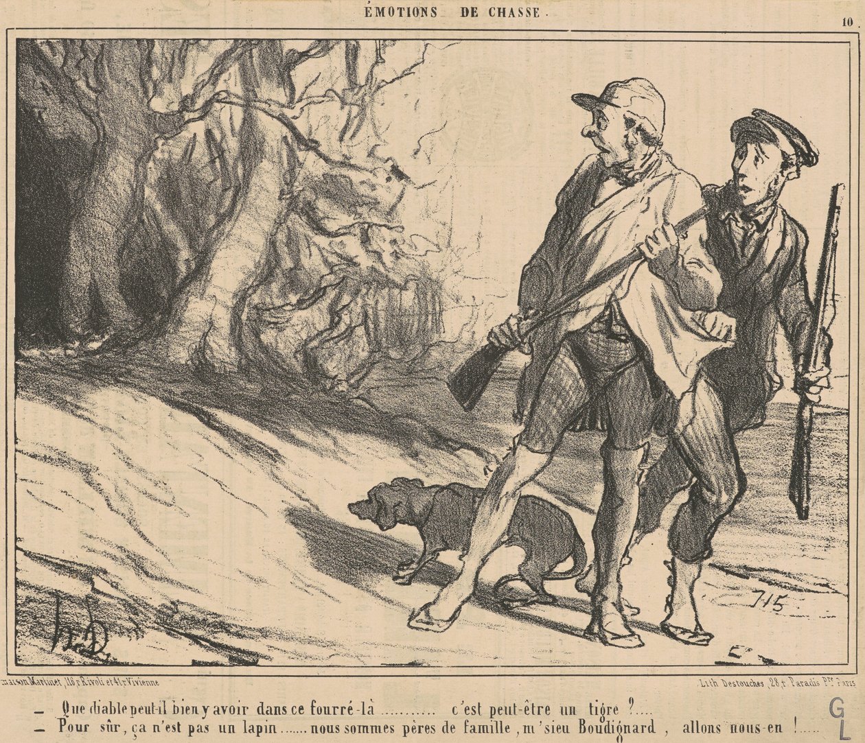 Que diable peut-il bien y avoir dans ce fourré-là? ... - Honoré Daumier