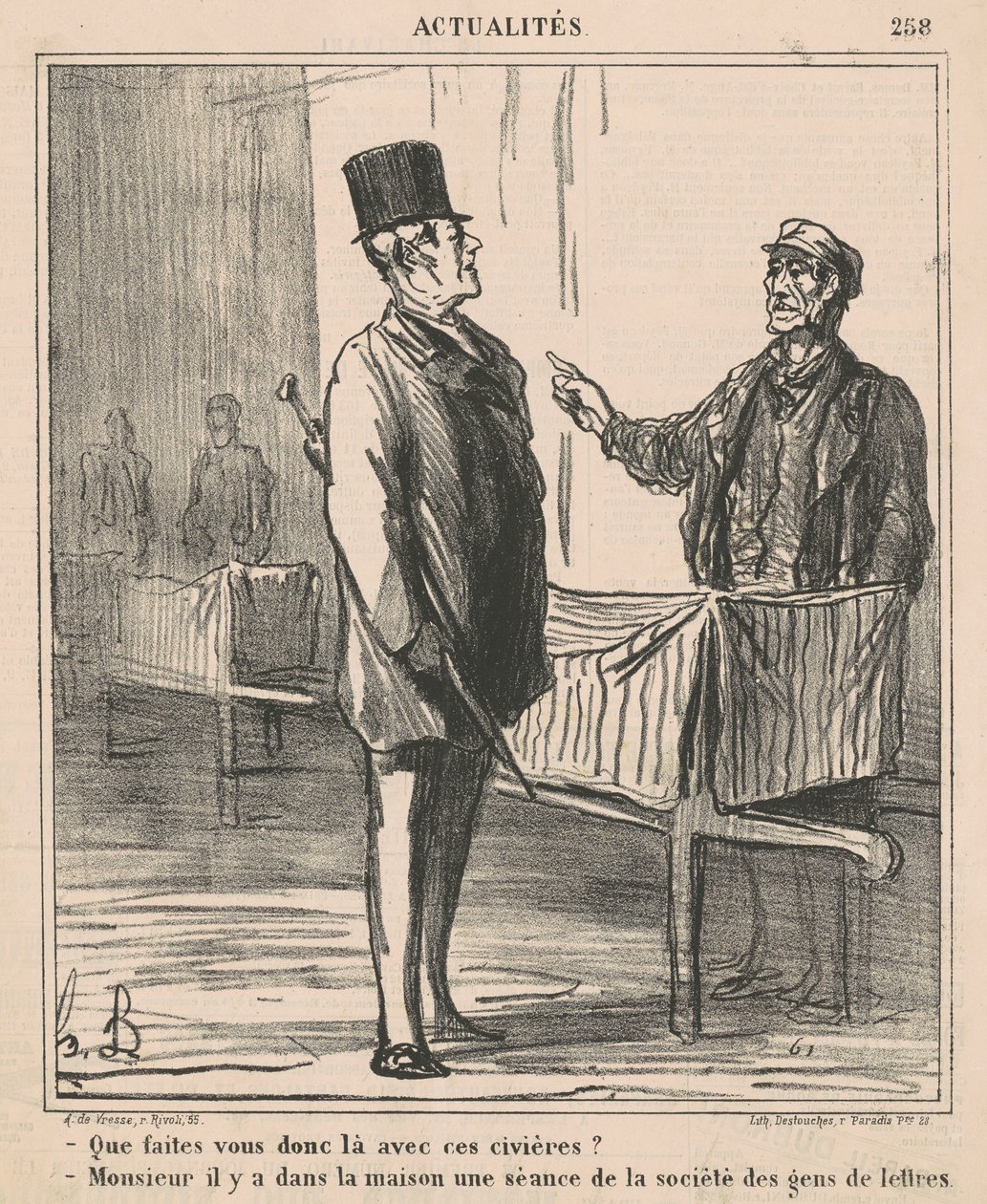 Que faites-vous donc là avec ces civières - Honoré Daumier