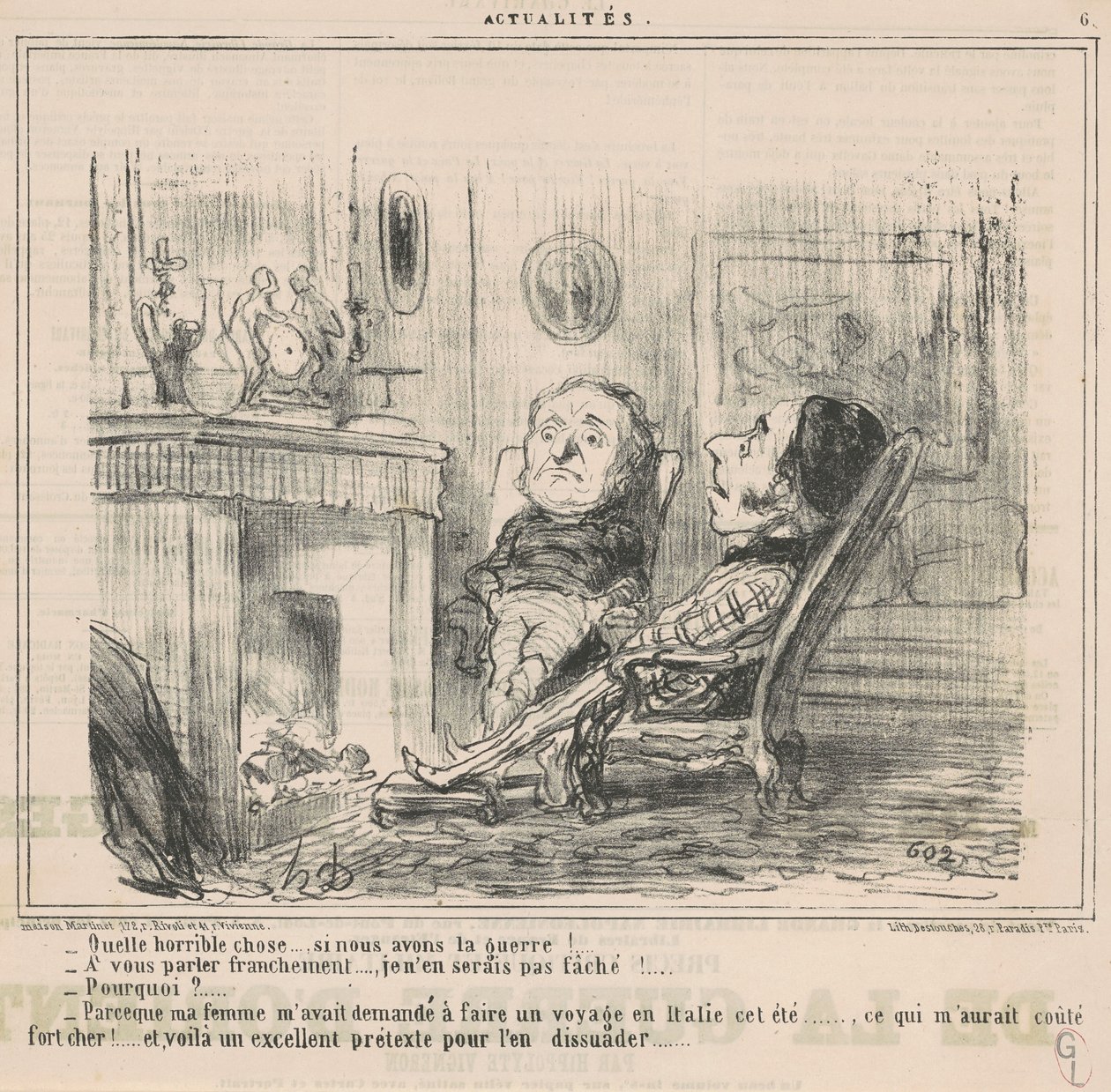 Quelle horrible chose ... si nous avons la guerre! ... - Honoré Daumier