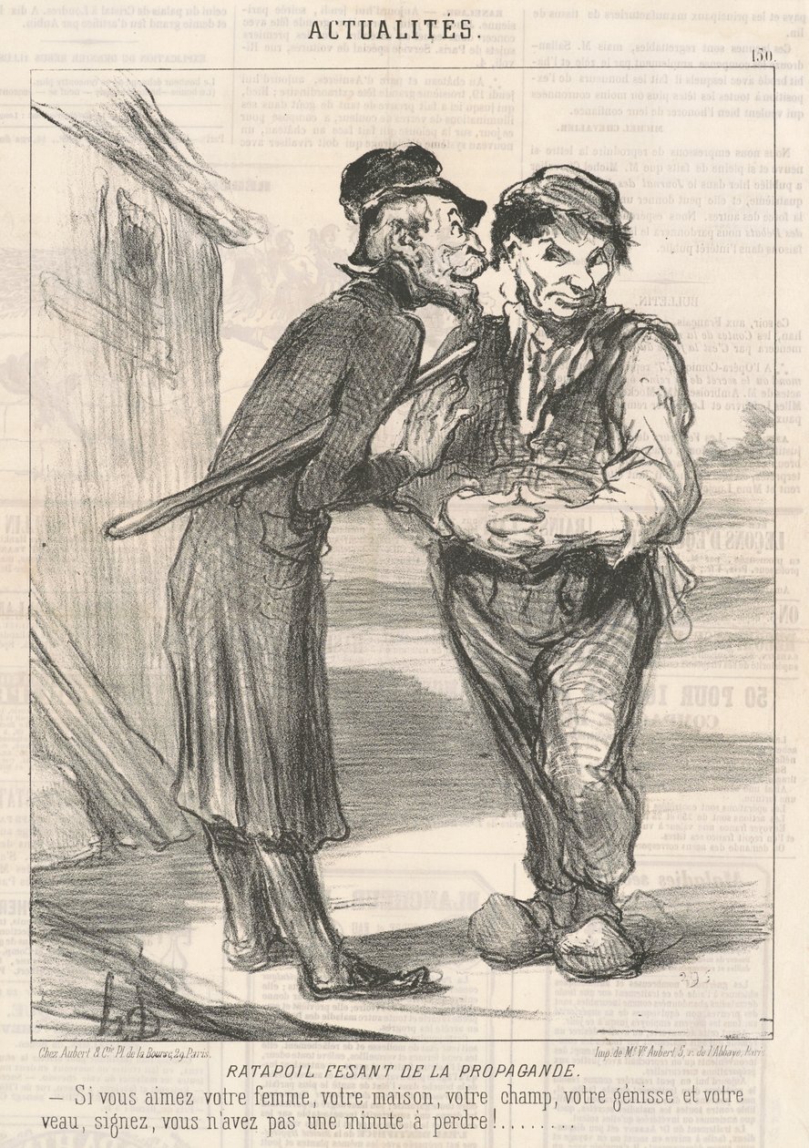 Ratapoil Fesant de la Propaganda: Si vous aimez votre femme, votre maison, votre champ, votre génisse et votre veau, signez, vous n