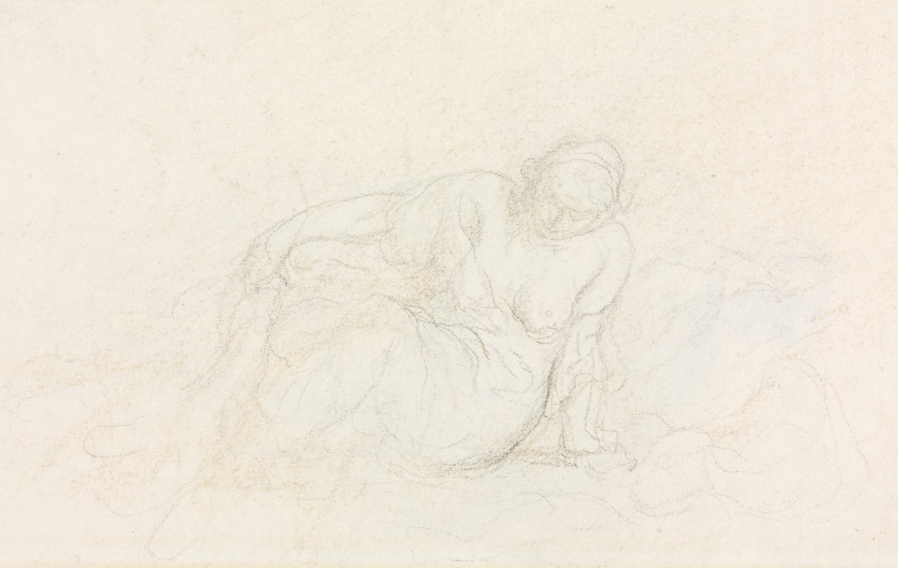 Femme allongée appuyée sur son bras, verso, 1855-1860 - Honoré Daumier