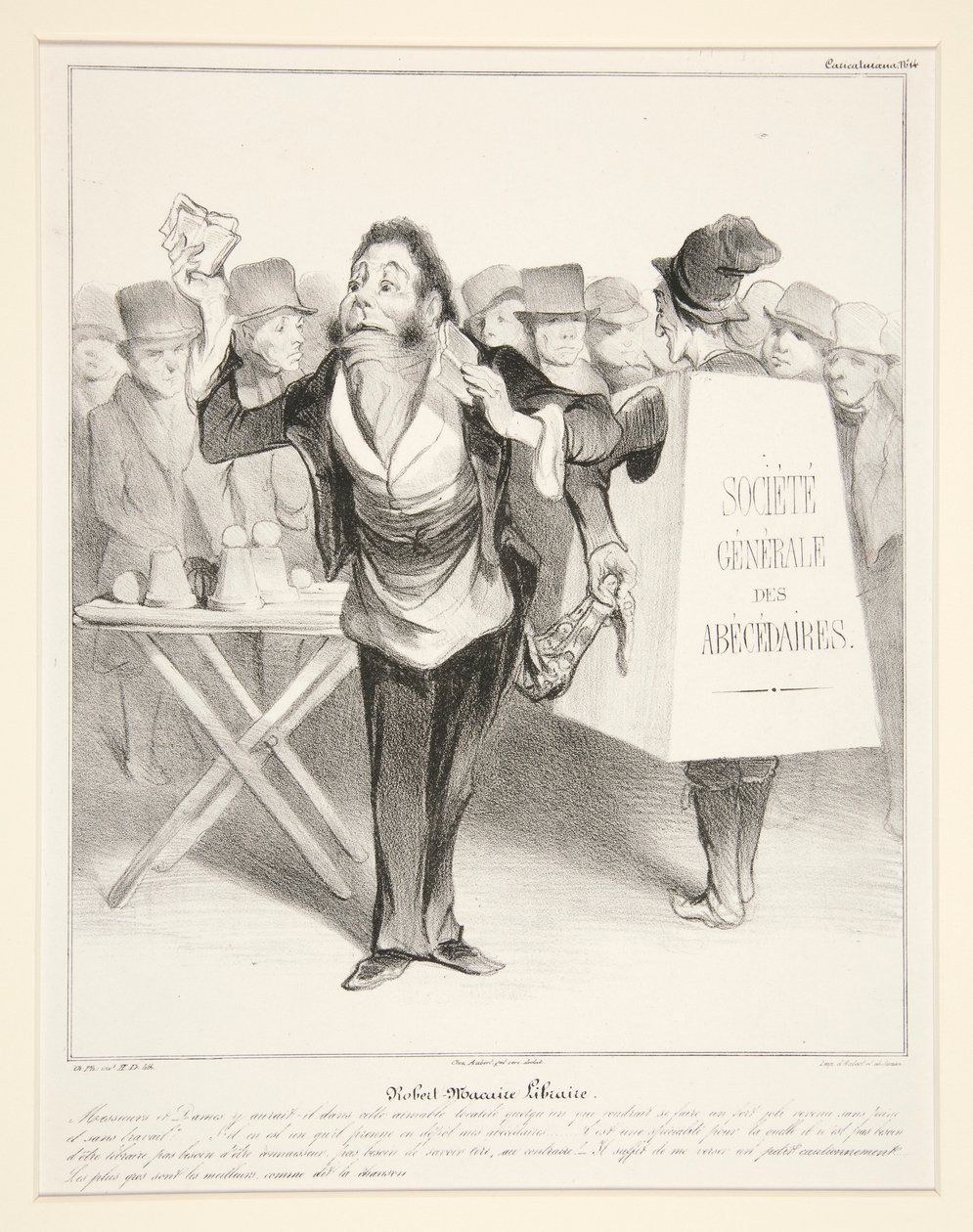 Robert-Macaire Libraire, pl. 14 de la série Caricaturana dans l