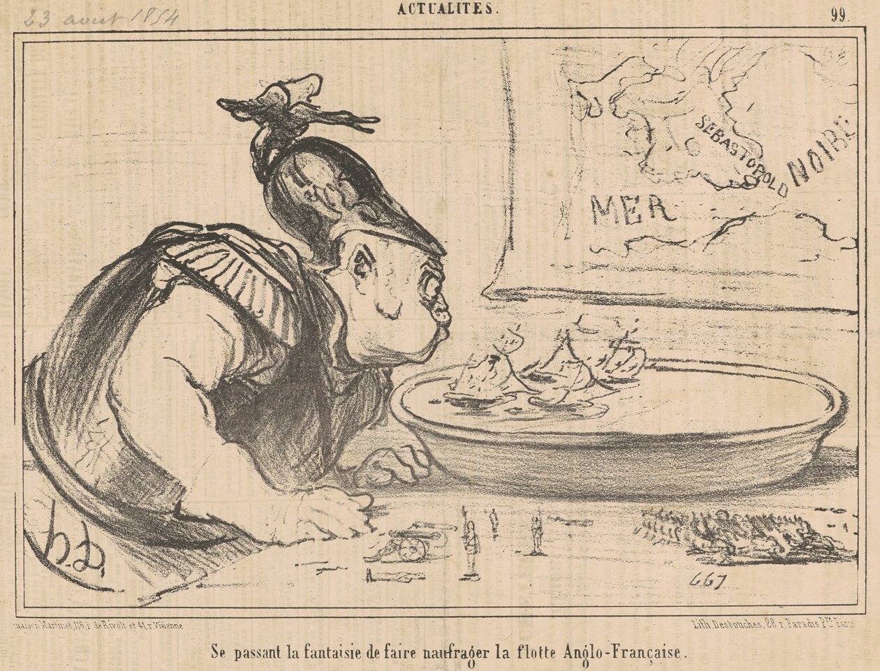 Se passant la fantaisie de faire naufrager... - Honoré Daumier