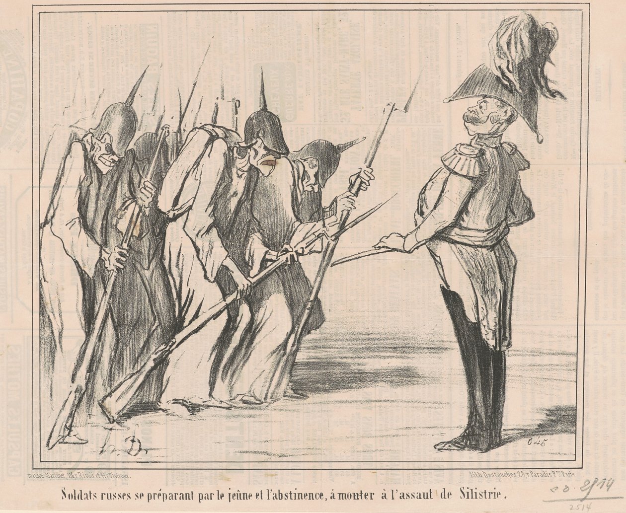 Soldats russes se préparant par le jeûne ... - Honoré Daumier