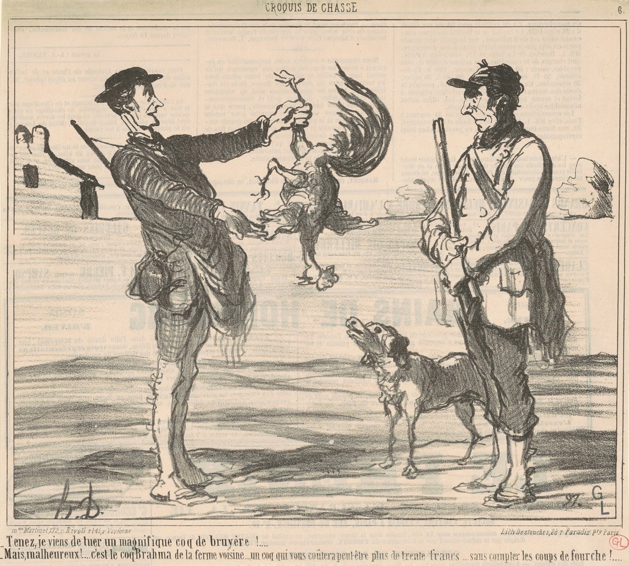 Tenez, je viens de tuer un magnifique ... - Honoré Daumier