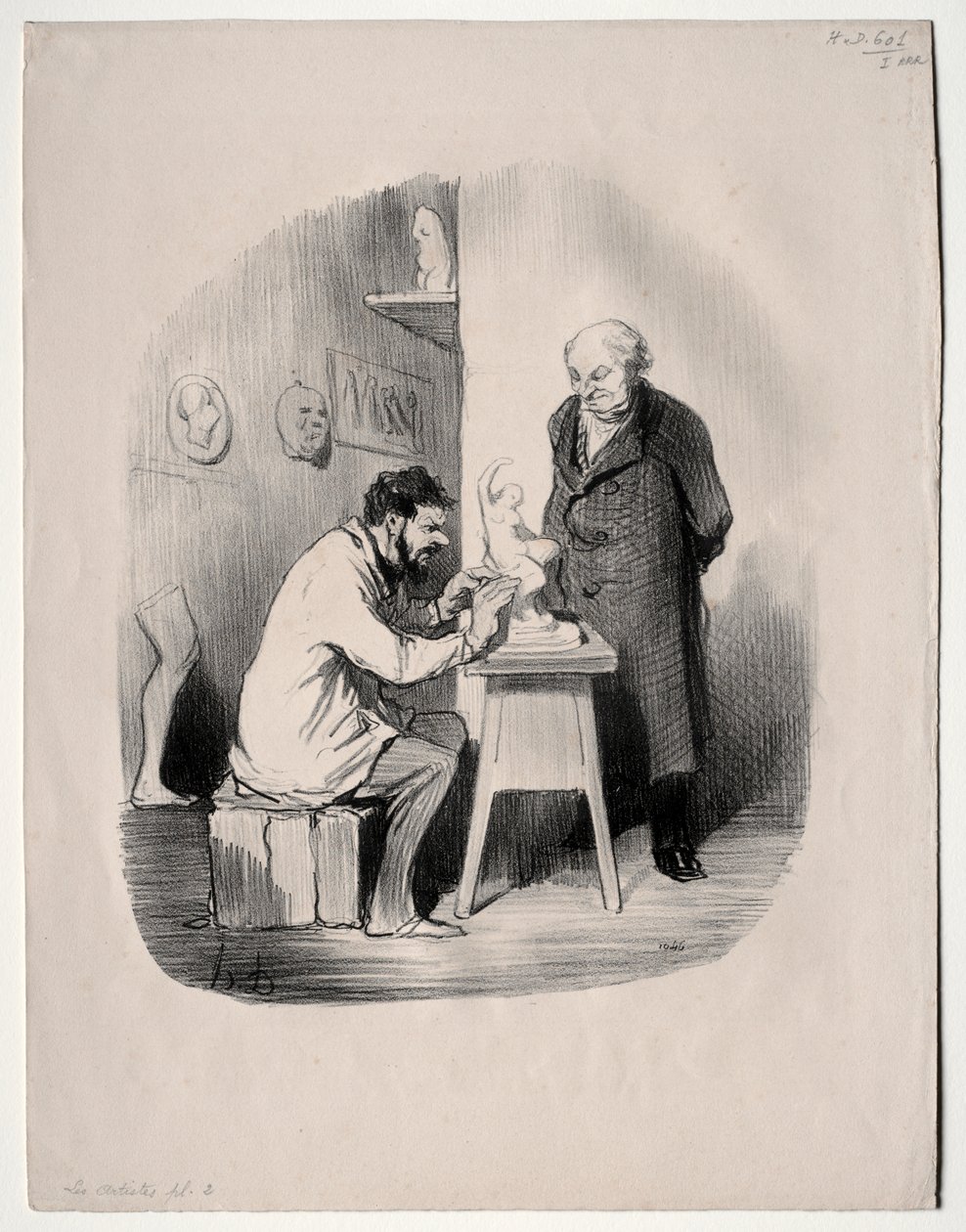 Les Artistes, planche 2 : Vous devez me modeler de cette manière un jour - Honoré Daumier