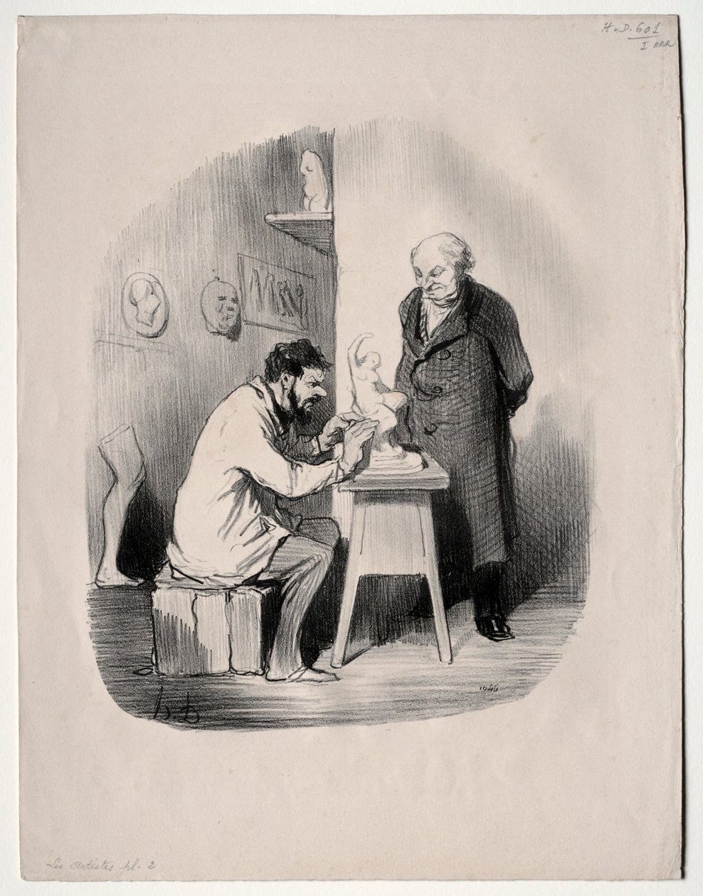 Les artistes, planche 2 : Vous devez me modeler de cette manière un jour, 1848 - Honoré Daumier