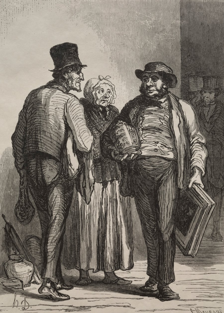 La salle des ventes : Les marchands - Honoré Daumier