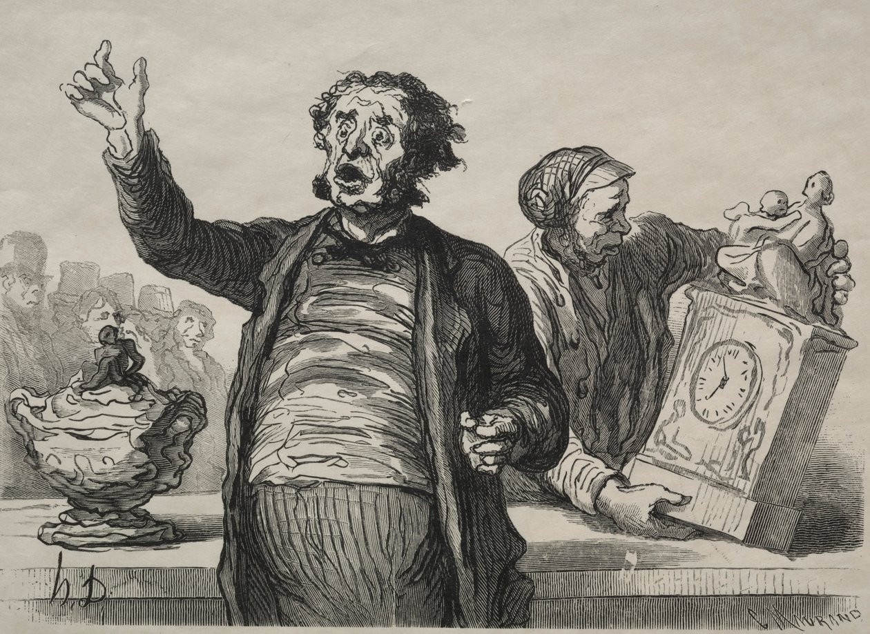 La salle des enchères : Le crieur public - Honoré Daumier