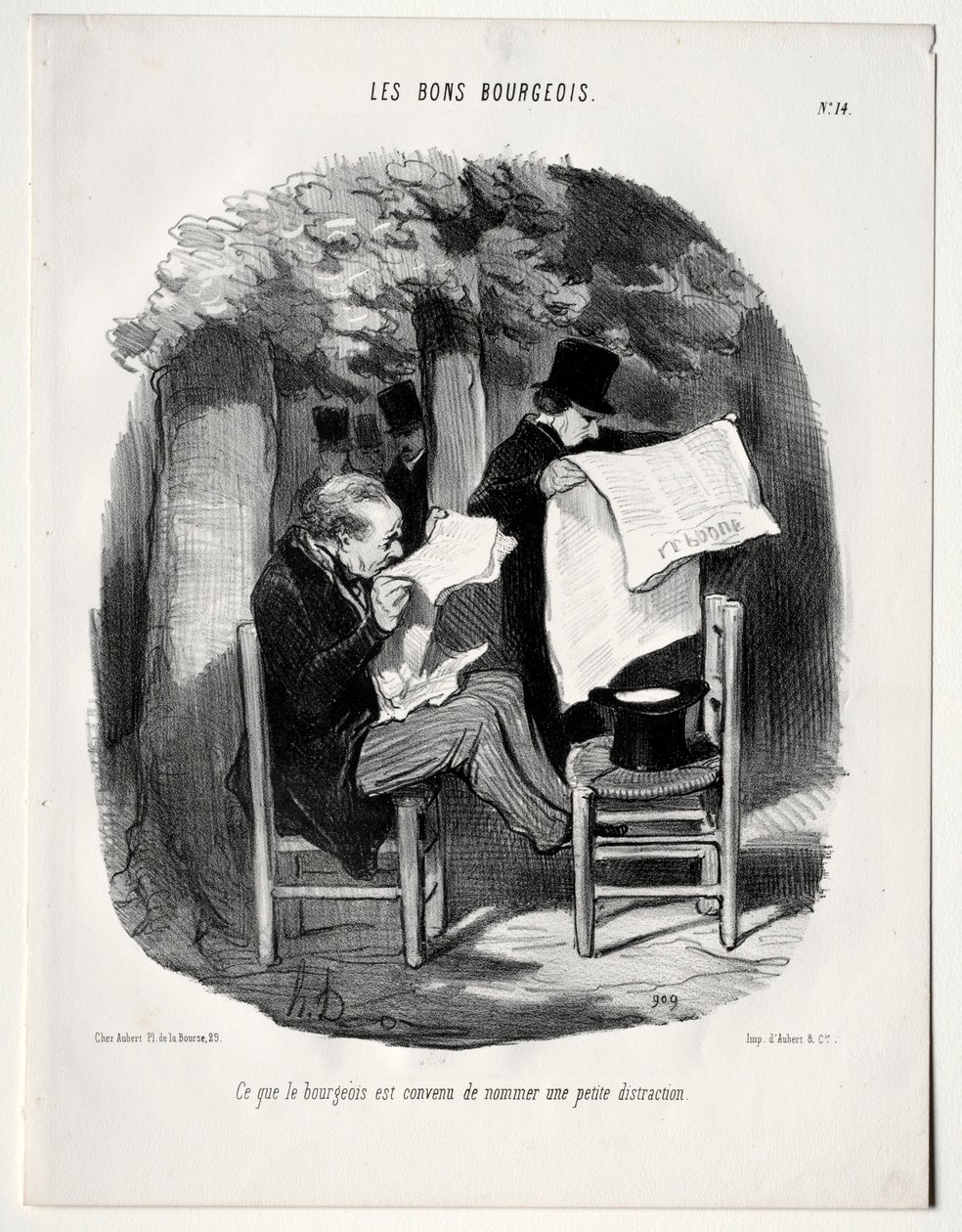 Le Bon Bourgeois, planche 14 : Ce que les bourgeois considèrent comme une distraction, 1846 - Honoré Daumier