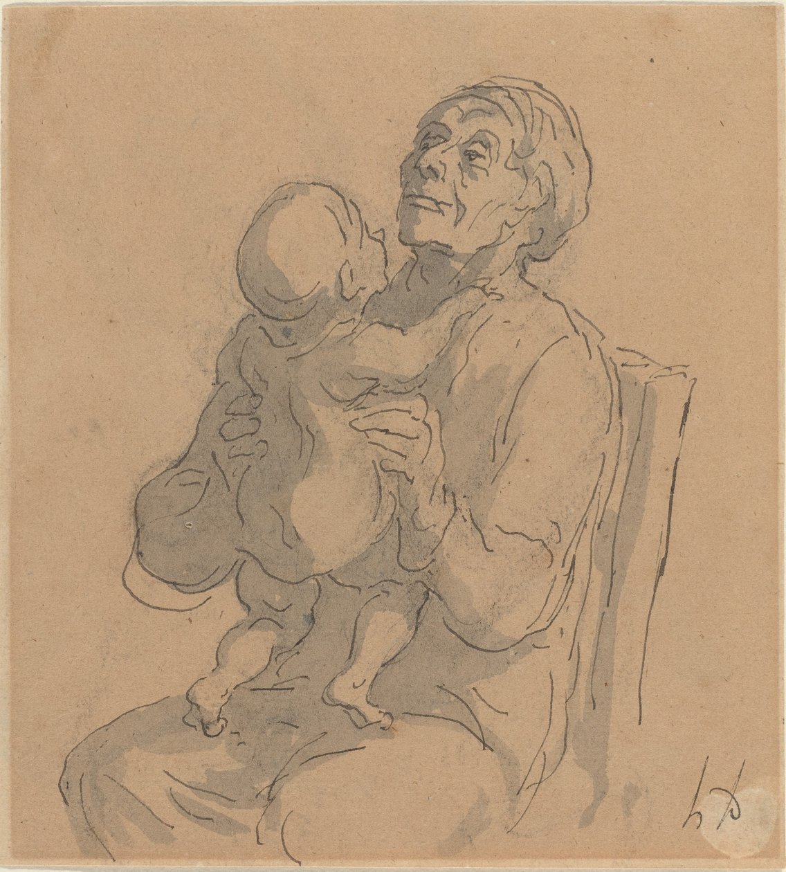 La grand-mère - Honoré Daumier