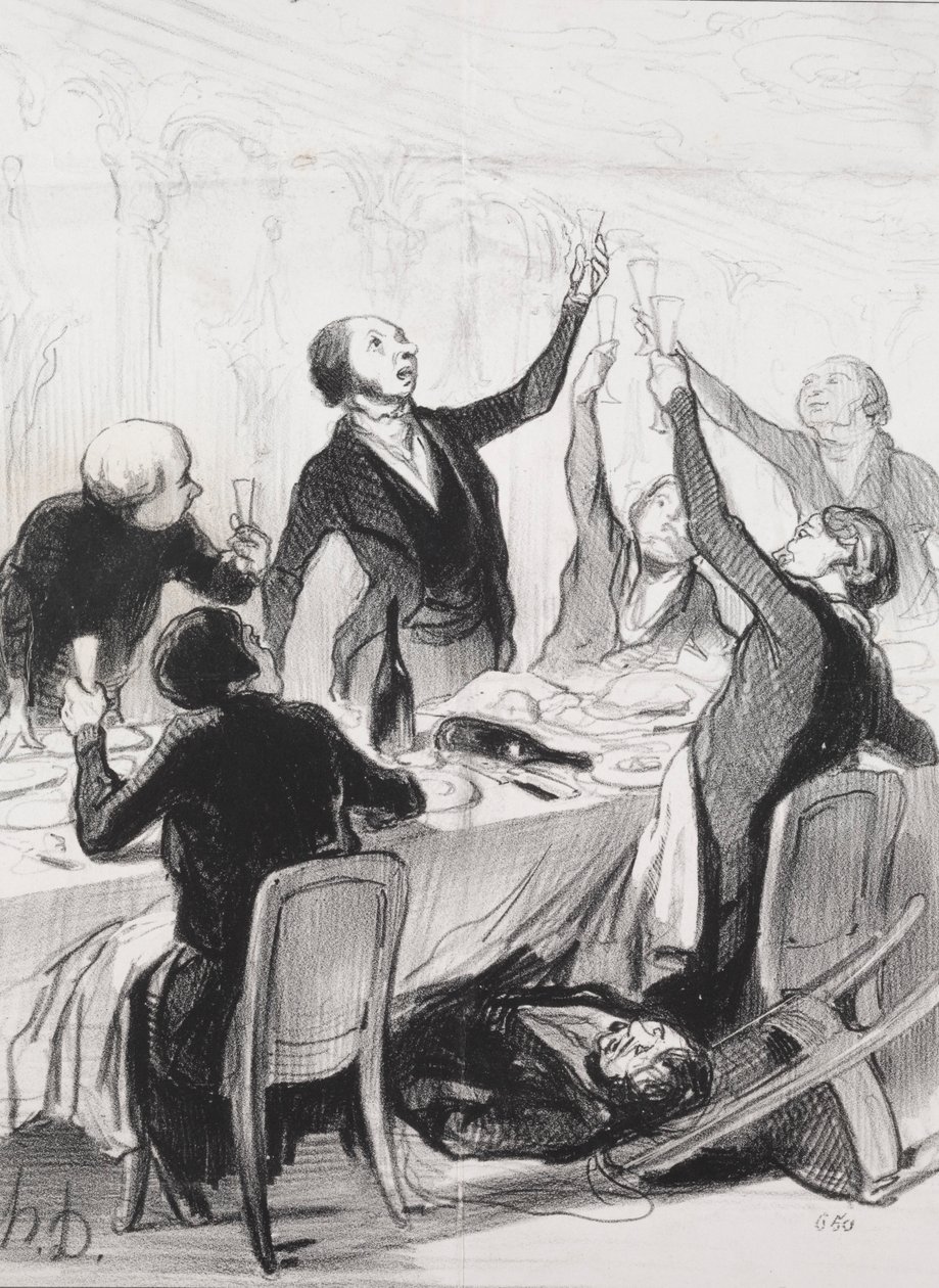 Les philanthropes du jour, planche 8 : Un 43e toast... à la Société de Tempérance - Honoré Daumier