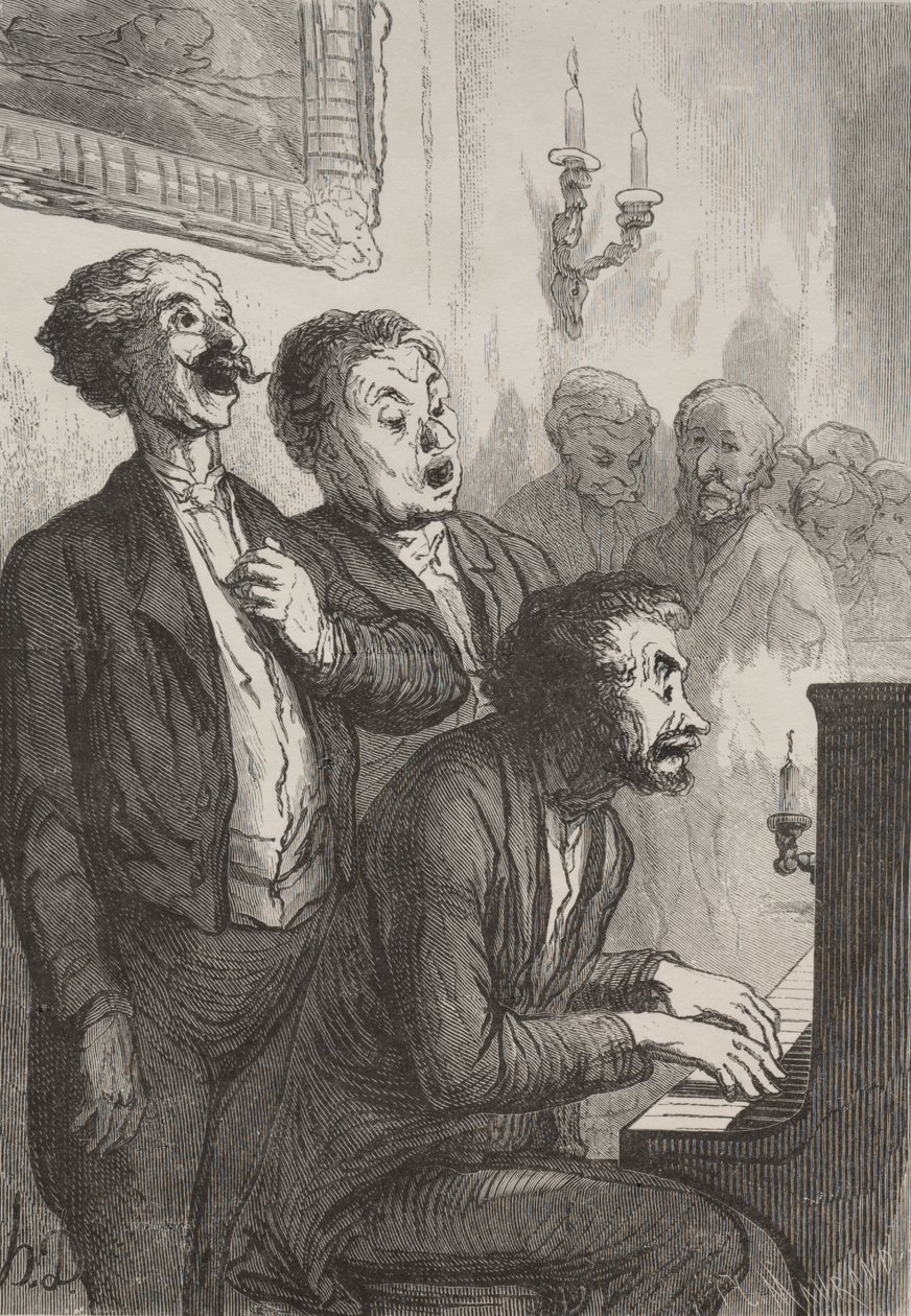 Les chanteurs : Les chanteurs dans le salon - Honoré Daumier