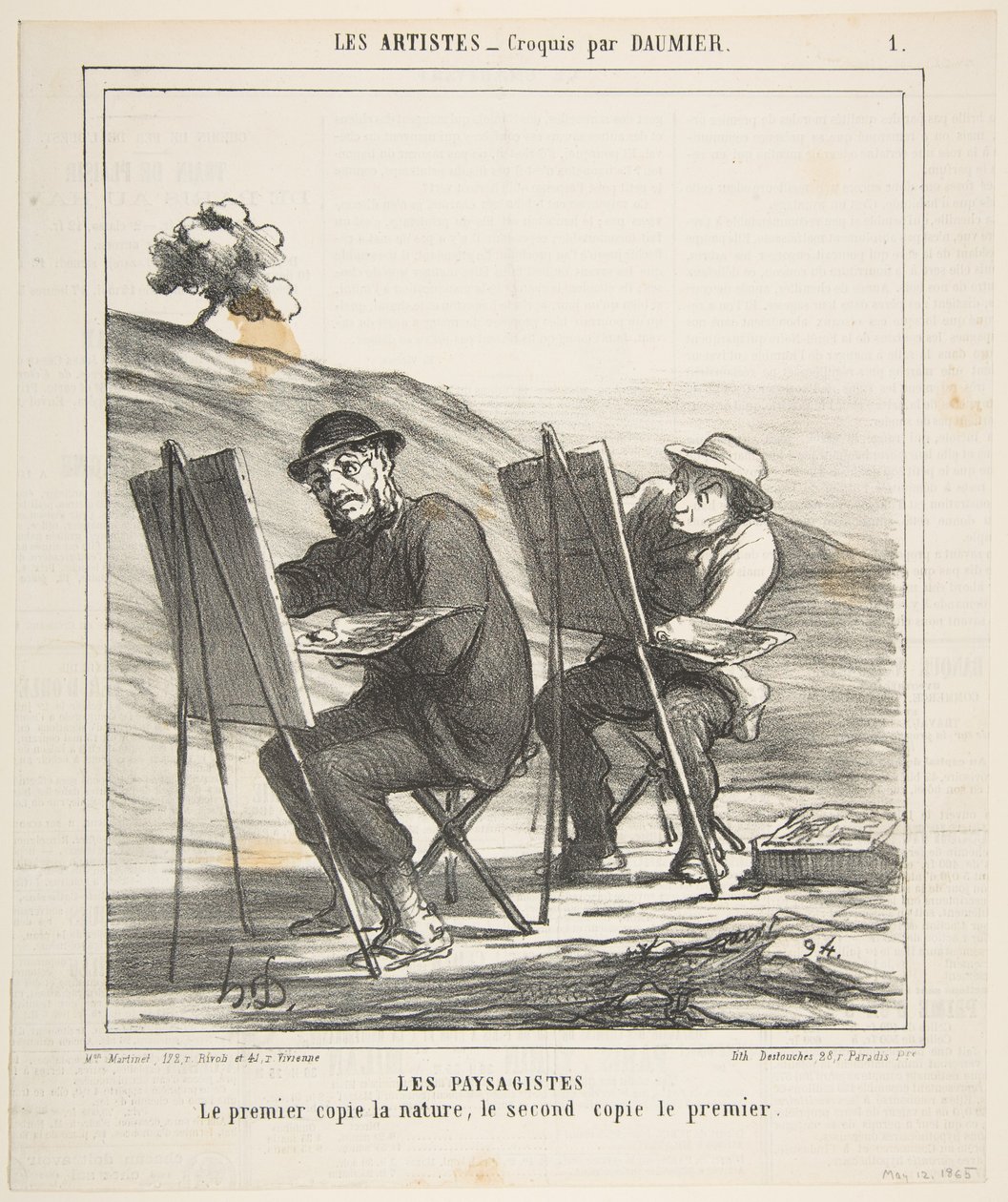 Les peintres de paysage, le premier copie la nature, le second copie le premier, de..., 12 mai 1865 - Honoré Daumier