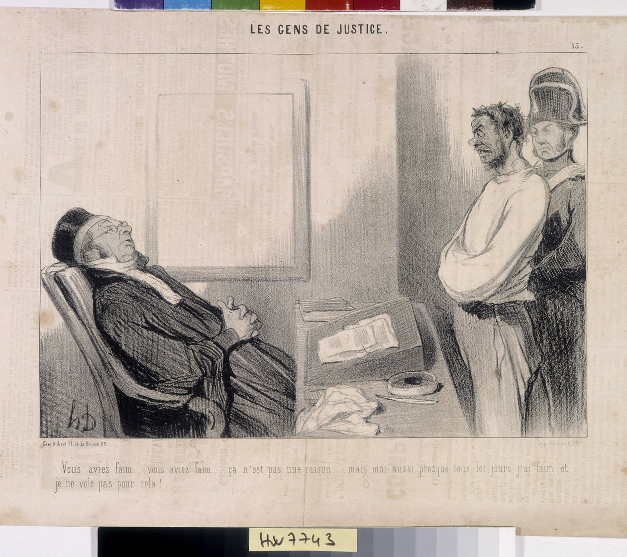Le peuple de la justice. Caricature par Honoré Daumier (1808-1879), 37,5x28. Extrait du journal Le Charivari, Musée des Beaux-Arts, Palais Longchamp, Marseille. - Honoré Daumier