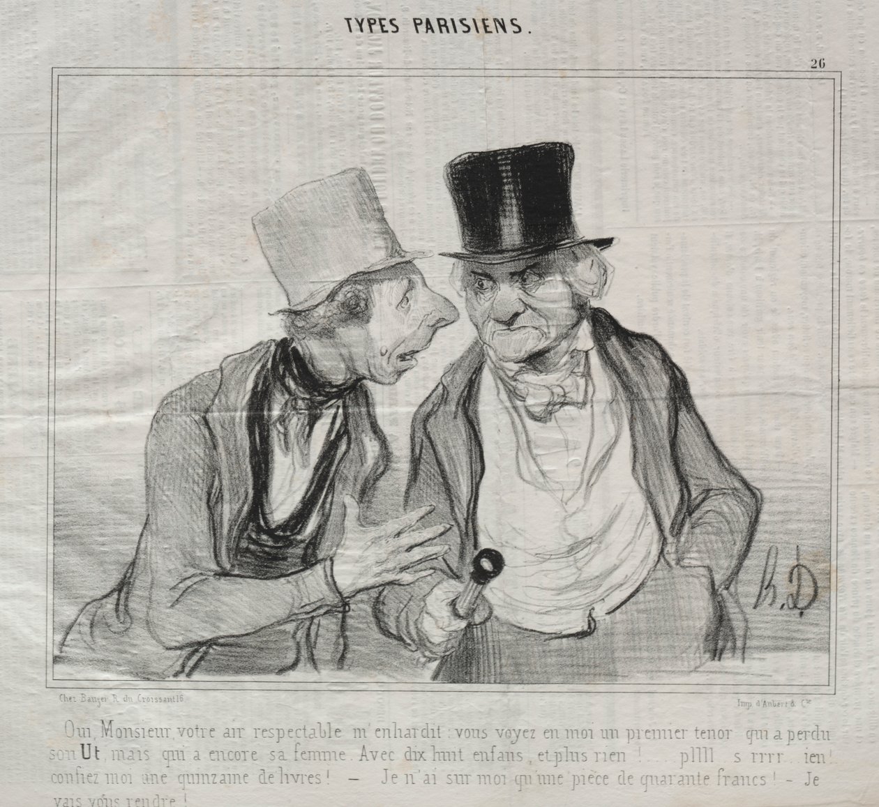 Types parisiens, planche 26 : Oui, Monsieur, votre air respectable m
